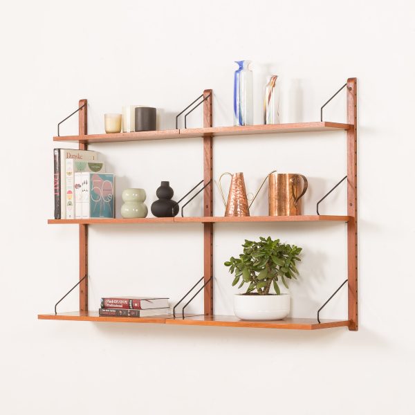 Poul Cadovius 2 bay shleving unit in teak for Cado, Denmark, 1960s