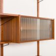25374 Scandinavian mid century teak wall unit , Denmark 1960s-11