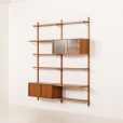 25374 Scandinavian mid century teak wall unit , Denmark 1960s-3