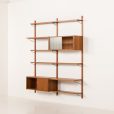 25374 Scandinavian mid century teak wall unit , Denmark 1960s-4