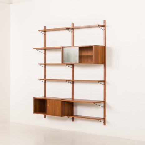 25374 Scandinavian mid century teak wall unit , Denmark 1960s-4 25374 Scandinavian mid century teak wall unit , Denmark 1960s-4