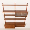 25374 Scandinavian mid century teak wall unit , Denmark 1960s-9