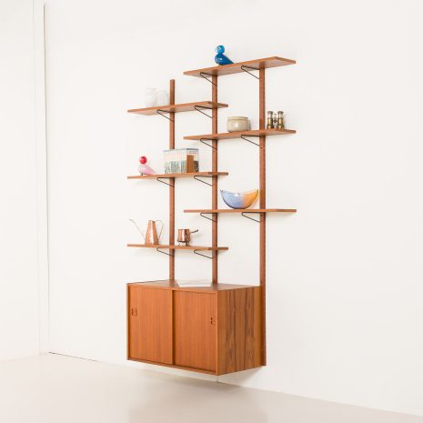 25376 Scandinavian mid century teak wall unit, Denmark 1970s-2 25376 Scandinavian mid century teak wall unit, Denmark 1970s-2