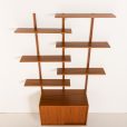 25376 Scandinavian mid century teak wall unit, Denmark 1970s-5