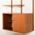25376 Scandinavian mid century teak wall unit, Denmark 1970s-9