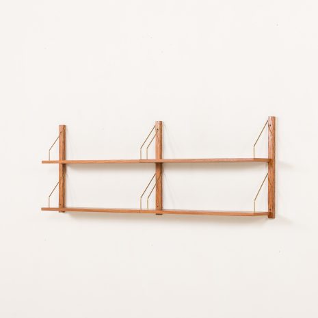 25377 Danish mid century teak wall unit on Hemp rails-3 25377 Danish mid century teak wall unit on Hemp rails-3