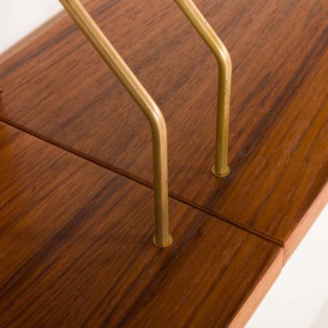 25377 Danish mid century teak wall unit on Hemp rails-7 25377 Danish mid century teak wall unit on Hemp rails-7