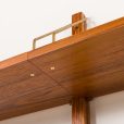 25377 Danish mid century teak wall unit on Hemp rails-9