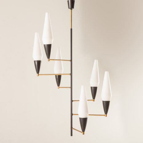 25384 Italian mid century chandelier in Stilnovo style, 1960s-8 25384 Italian mid century chandelier in Stilnovo style, 1960s-8