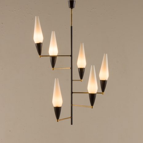 25384 Italian mid century chandelier in Stilnovo style, 1960s-9 25384 Italian mid century chandelier in Stilnovo style, 1960s-9