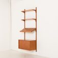25421 Poul Cadovius teak wall unit with expository shelf for Cado, Denmark 1960s-3
