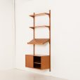 25421 Poul Cadovius teak wall unit with expository shelf for Cado, Denmark 1960s-4