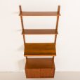 25421 Poul Cadovius teak wall unit with expository shelf for Cado, Denmark 1960s-8