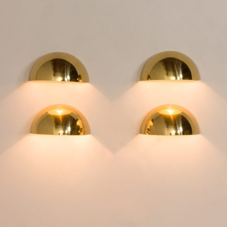 24138 Italian Space Age brass wall scones, set of 4-1 24138 Italian Space Age brass wall scones, set of 4-1