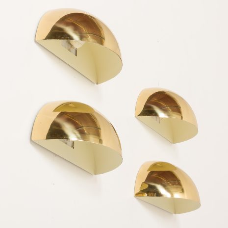 24138 Italian Space Age brass wall scones, set of 4-19 24138 Italian Space Age brass wall scones, set of 4-19