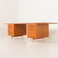 25359 Danish mid century teak extra large executive desk, 1970s-25