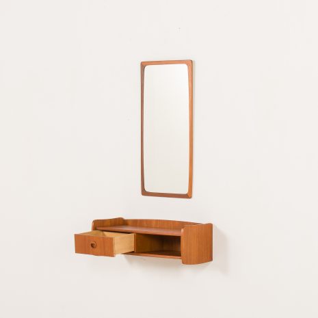 25394 Scandinavian mid century teak mirror with a console, 1960s-4 25394 Scandinavian mid century teak mirror with a console, 1960s-4