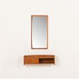 25394 Scandinavian mid century teak mirror with a console, 1960s-5