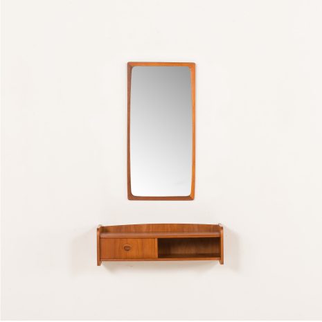 25394 Scandinavian mid century teak mirror with a console, 1960s-5 25394 Scandinavian mid century teak mirror with a console, 1960s-5