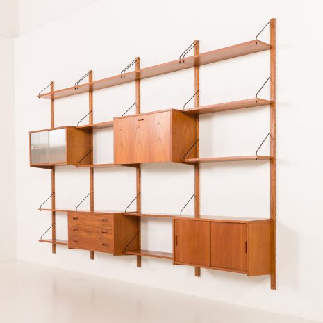 25399 Danish mid century teak wall unit in the style of Poul Cadovius, 1960s-17 25399 Danish mid century teak wall unit in the style of Poul Cadovius, 1960s-17