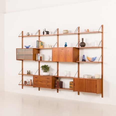 25399 Danish mid century teak wall unit in the style of Poul Cadovius, 1960s-2 25399 Danish mid century teak wall unit in the style of Poul Cadovius, 1960s-2