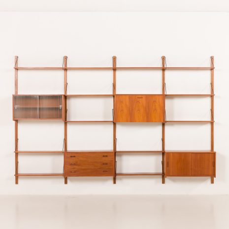 25399 Danish mid century teak wall unit in the style of Poul Cadovius, 1960s-8 25399 Danish mid century teak wall unit in the style of Poul Cadovius, 1960s-8