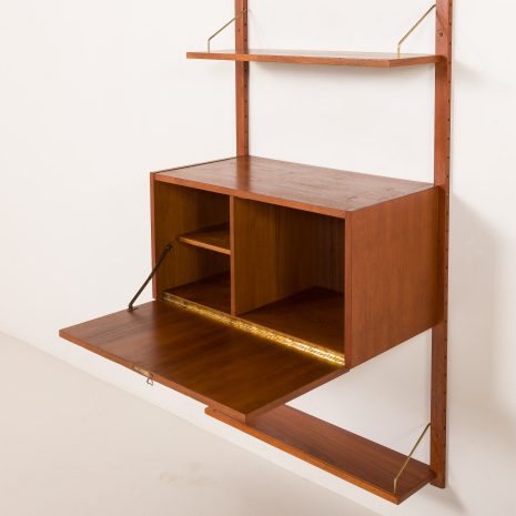 25400 Scandinavian teak wall unit with a secretaire, 1970s-8 25400 Scandinavian teak wall unit with a secretaire, 1970s-8