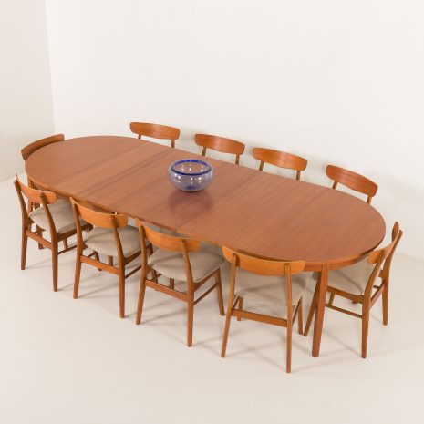 25405 CJ Rosengaarden Teak Expandable Dining Table with 3 extra leaves, Denmark, 1960s-1 25405 CJ Rosengaarden Teak Expandable Dining Table with 3 extra leaves, Denmark, 1960s-1