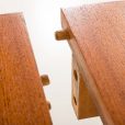 25405 CJ Rosengaarden Teak Expandable Dining Table with 3 extra leaves, Denmark, 1960s-16