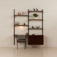 25415 Poul Cadovius rosewood wall unit with a desk for Cado, Denmark 1960s-2