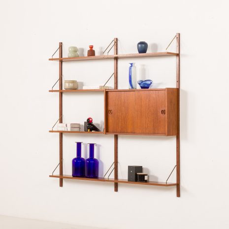 25426 Danish mid century 2 bay teak wall unit , 1960s-2 25426 Danish mid century 2 bay teak wall unit , 1960s-2
