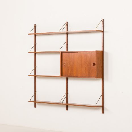 25426 Danish mid century 2 bay teak wall unit , 1960s-3 25426 Danish mid century 2 bay teak wall unit , 1960s-3