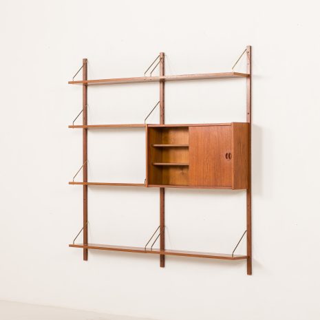 25426 Danish mid century 2 bay teak wall unit , 1960s-5 25426 Danish mid century 2 bay teak wall unit , 1960s-5