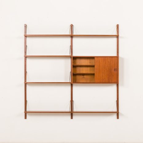 25426 Danish mid century 2 bay teak wall unit , 1960s-6 25426 Danish mid century 2 bay teak wall unit , 1960s-6
