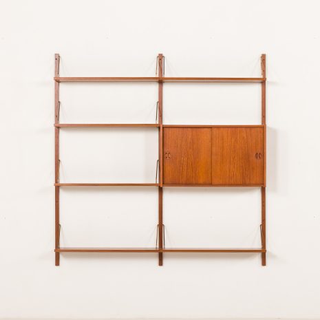 25426 Danish mid century 2 bay teak wall unit , 1960s-7 25426 Danish mid century 2 bay teak wall unit , 1960s-7