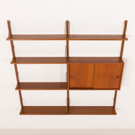 25426 Danish mid century 2 bay teak wall unit , 1960s-8 25426 Danish mid century 2 bay teak wall unit , 1960s-8
