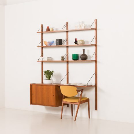 25427 Danish mid century wall unit with a desk shelf, 1960s-2 25427 Danish mid century wall unit with a desk shelf, 1960s-2