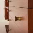 25428 Italian mid century teak wall unit on panels, 1970s-8