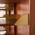 25428 Italian mid century teak wall unit on panels, 1970s-9