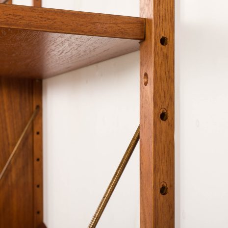 25429 PS System teak 3 bay wall unit with expository shelf, Randers, Denmark, 1960s-13 25429 PS System teak 3 bay wall unit with expository shelf, Randers, Denmark, 1960s-13