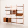 25429 PS System teak 3 bay wall unit with expository shelf, Randers, Denmark, 1960s-4