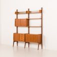 25432 Scandinavian two bay Ergo wall unit by John Texmon, Norway, 1960s-3