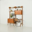 25442 Scandinavian freestanding wall unit model Ergo with a desk, Norway 1960s-02