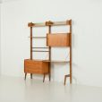 25442 Scandinavian freestanding wall unit model Ergo with a desk, Norway 1960s-03