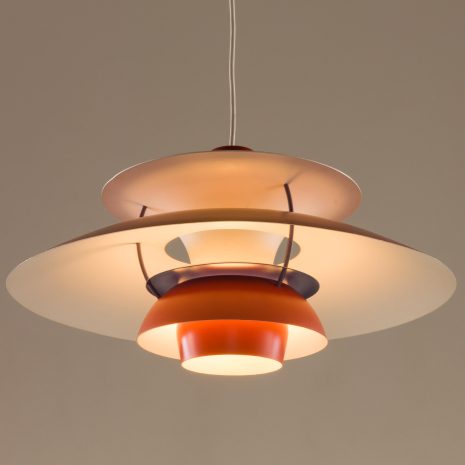 25449 Vintage PH 5 red lamp by Poul Henningsen for Louis Poulsen-7 25449 Vintage PH 5 red lamp by Poul Henningsen for Louis Poulsen-7