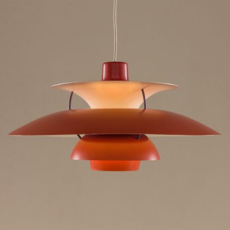 25449 Vintage PH 5 red lamp by Poul Henningsen for Louis Poulsen-8 25449 Vintage PH 5 red lamp by Poul Henningsen for Louis Poulsen-8