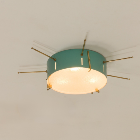 25265.1 Italian mid century ceiling flush mount light in the style of Gio Ponti, 1950s_4