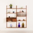 25362 Danish mid century two bay wall unit in the syle of Poul Cadovius, Denmark, 1960s-1