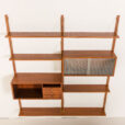 25362 Danish mid century two bay wall unit in the syle of Poul Cadovius, Denmark, 1960s-8