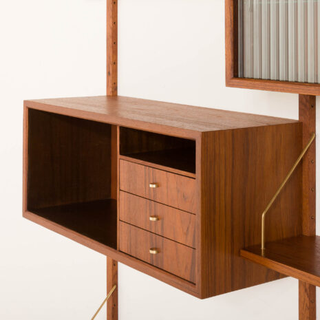 25362 Danish mid century two bay wall unit in the syle of Poul Cadovius, Denmark, 1960s-9 25362 Danish mid century two bay wall unit in the syle of Poul Cadovius, Denmark, 1960s-9